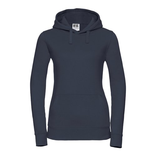 Sweat  capuche bleu marine en coton et polyester pour femmes avec capuche et poche kangourou.