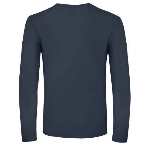 T-shirt  manches longues en coton bleu marine pour hommes.
