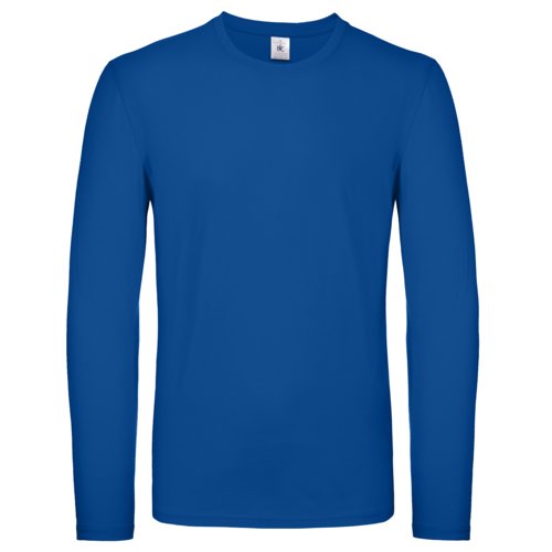 T-shirt  manches longues en coton bleu roi pour hommes.