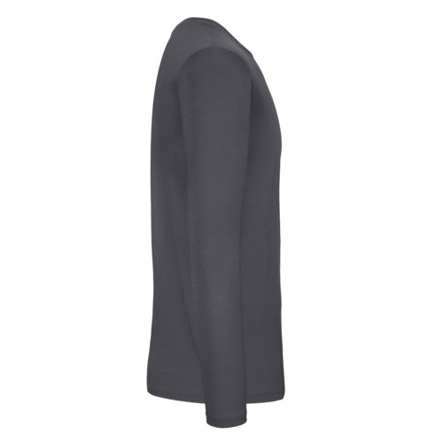 T-shirt  manches longues en coton gris fonc pour hommes.