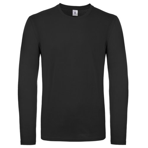 T-shirt noir  manches longues en coton.