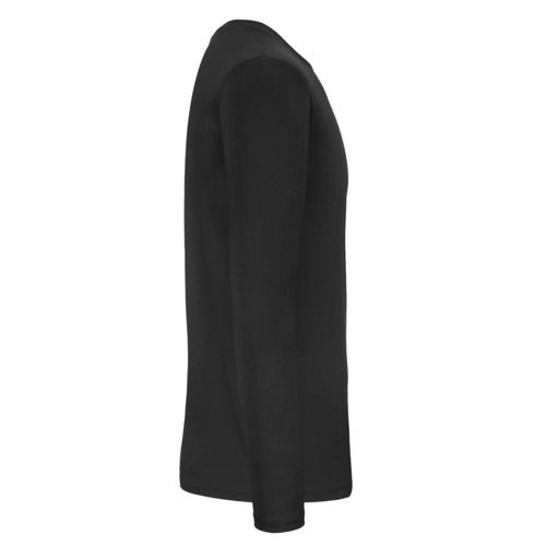 T-shirt noir  manches longues en coton avec encolure ronde.