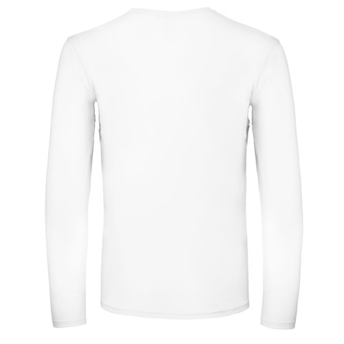 T-shirt blanc  manches longues en coton pour hommes.