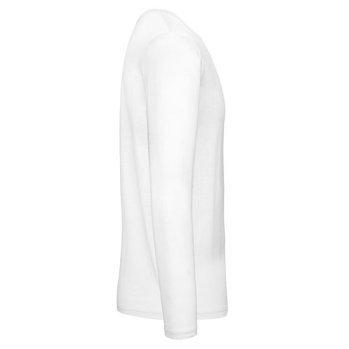 T-shirt blanc  manches longues en coton pour hommes.