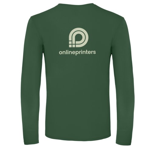 T-shirt  manches longues en coton vert fonc pour hommes.