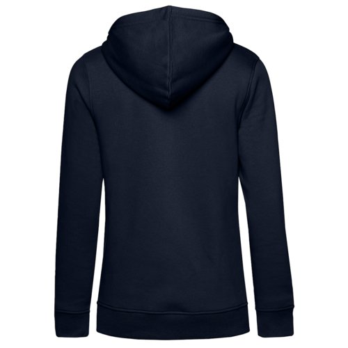 Sweat  capuche marine pour femmes en coton bio et polyester recycl.