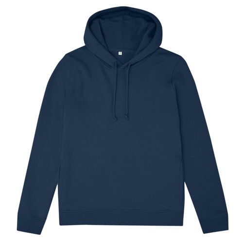 Sweat  capuche marine pour femme en coton bio et polyester recycl.