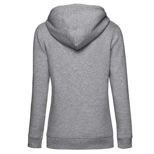 Sweat  capuche en coton et polyester chin gris pour femme.