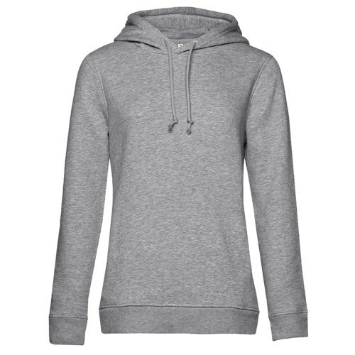 Sweat  capuche gris en mlange de coton avec cordon de serrage.