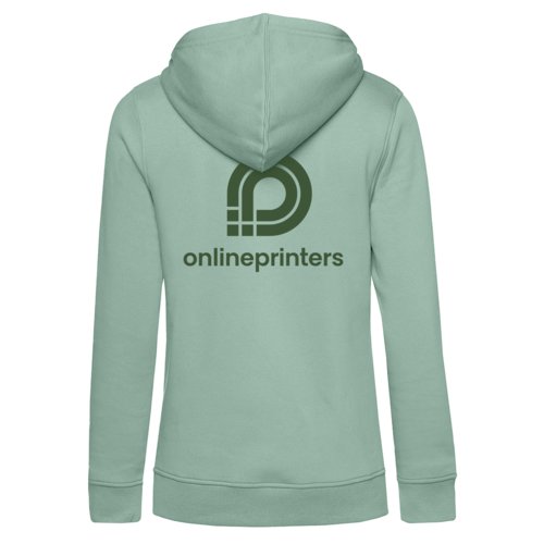 Sweat  capuche en coton-polyester vert menthe pour femmes avec capuche.