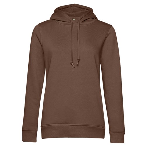 Sweat  capuche marron en coton-polyester avec capuche et cordon de serrage.