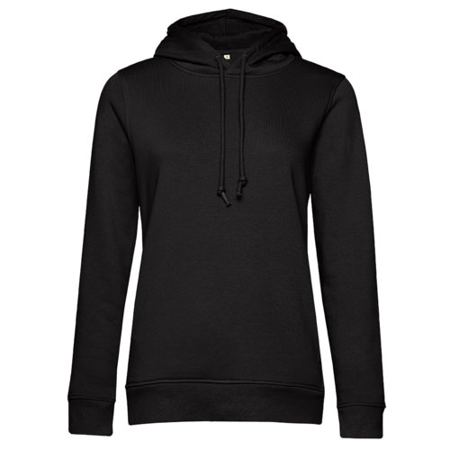 Sweat  capuche noir pour femme en coton et polyester avec cordon de serrage.