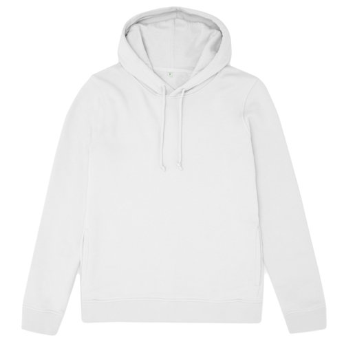 Sweat  capuche blanc en coton-polyester avec cordon de serrage.
