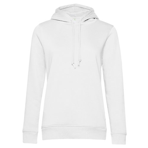 Sweat  capuche blanc en mlange de coton avec capuche et cordon de serrage.