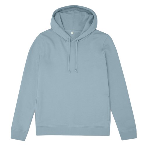 Sweat  capuche bleu clair en mlange de coton avec cordon de serrage.