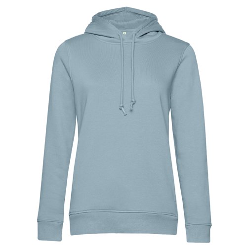 Sweat  capuche bleu clair en coton biologique et polyester recycl.