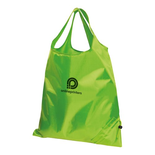 Sac transformable vert pomme avec cordon de serrage.