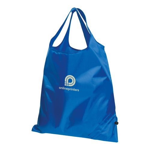Sac convertible bleu avec cordon de serrage.