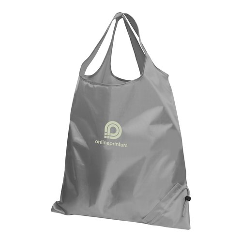 Sac gris en synthtique avec cordon de serrage.