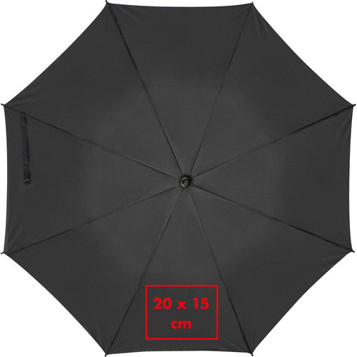 Parapluie noir avec mcanisme d'ouverture manuelle.