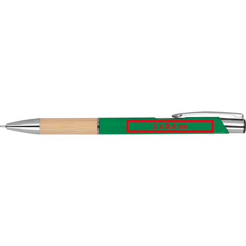 Stylo gel vert fabriqu  partir de matriaux recycls avec clip.