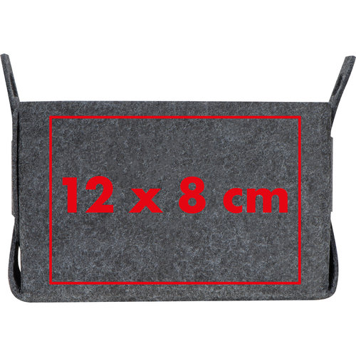 Panier pliant RPET gris avec poignes.