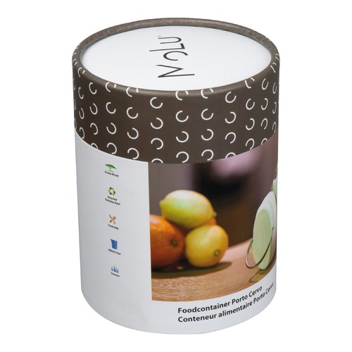 Rcipient alimentaire blanc en bois avec couvercle.