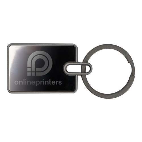 Porte-cls en mtal, rectangulaire avec anneau.