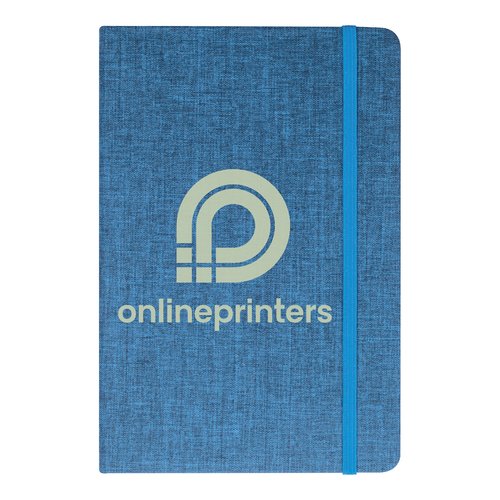 Carnet bleu avec fermeture lastique.