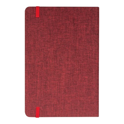 Carnet rouge avec fermeture  lastique.