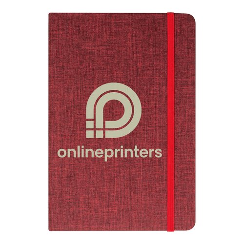 Carnet rouge avec fermeture  lastique.