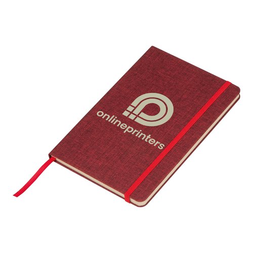 Carnet rouge avec lastique et marque-page ruban.