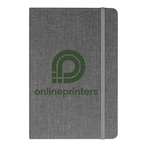 Carnet gris argent avec fermeture  lastique.