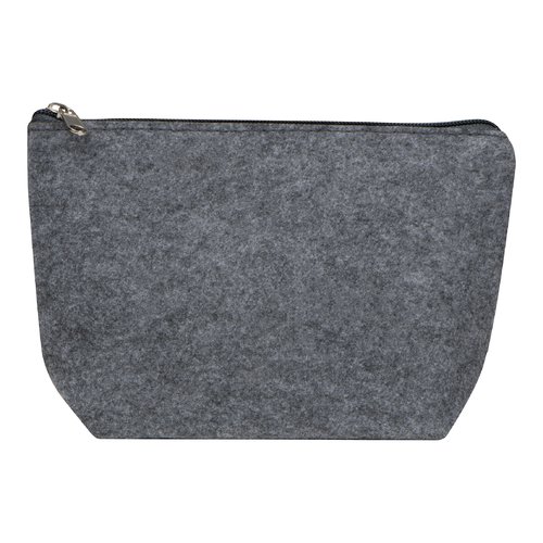 Trousse de toilette anthracite en RPET avec fermeture clair.