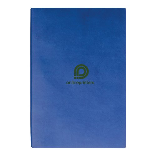Carnet bleu  couverture rigide avec pages lignes.