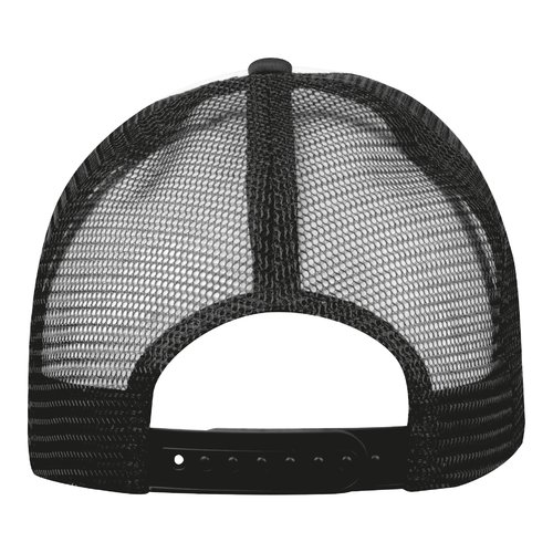 Casquette de camionneur noire en maille avec fermeture rglable.