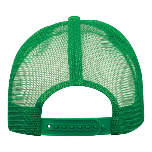 Casquette de camionneur verte en maille respirante avec fermeture rglable.