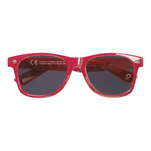 Lunettes de soleil rouges en RPET.