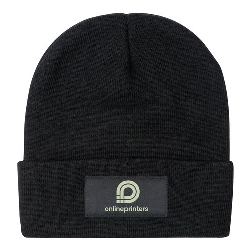 Bonnet noir tricot avec lumire LED.