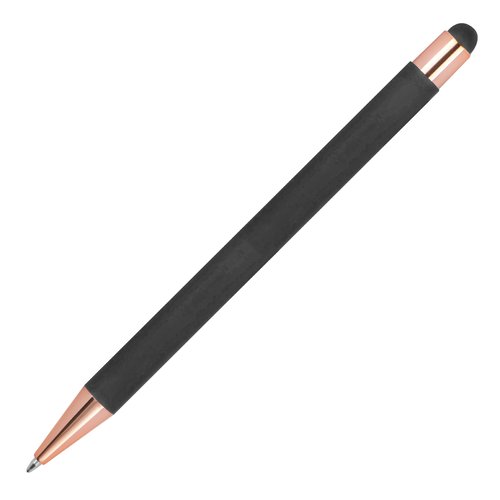 Stylo  bille anthracite avec stylet tactile et clip.