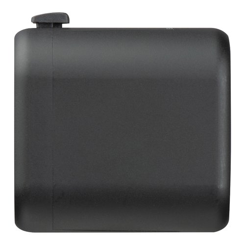 Adaptateur de voyage noir avec prise.