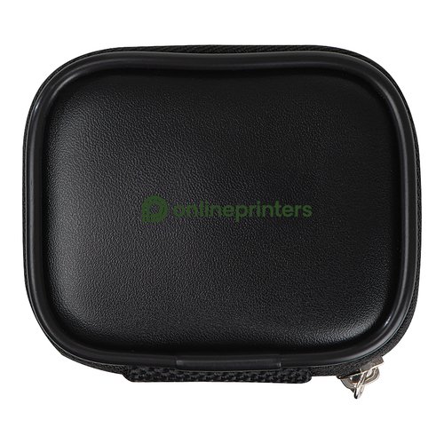 Adaptateur de voyage noir avec fermeture clair.