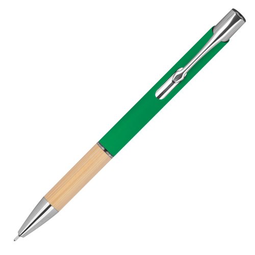 Stylo gel vert en matriau recycl avec clip.