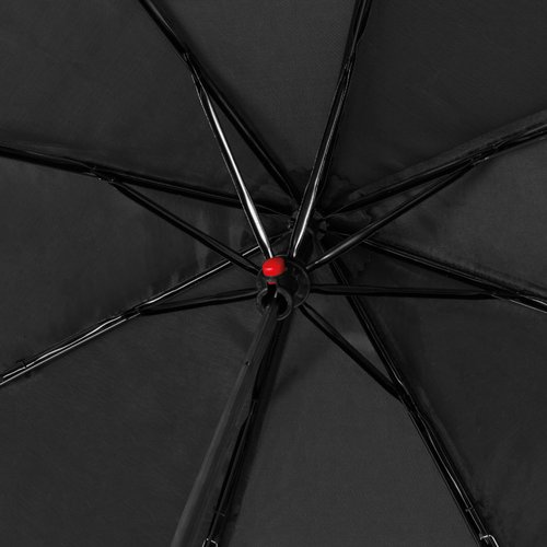 Parapluie de poche noir en RPET avec housse.