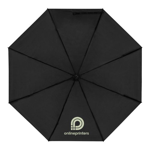 Parapluie de poche noir en RPET avec mcanisme d'ouverture manuel.