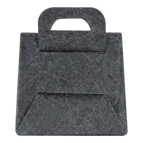 Panier pliable anthracite en RPET avec poigne.