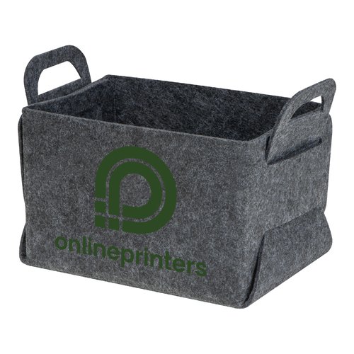 Panier pliable anthracite en RPET avec poignes.
