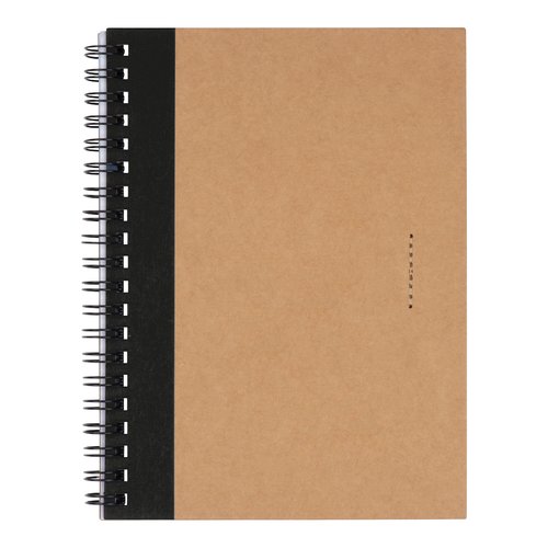 Bloc-notes noir avec reliure spirale.