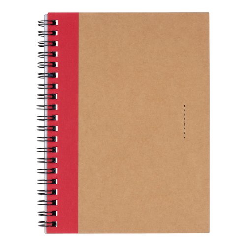 Bloc-notes  spirale rouge avec pages en papier.