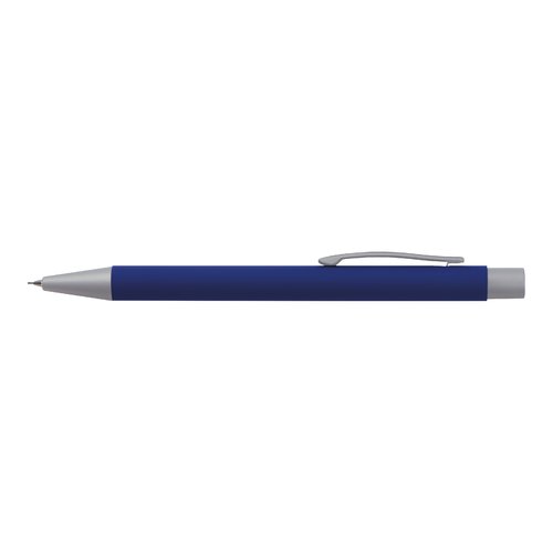 Ensemble d'criture bleu avec stylo et accessoires.